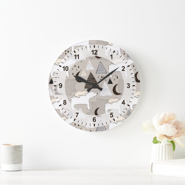 Relógio Grande Padrão do Urso do Pavimento da Porta-Gama (Lar)