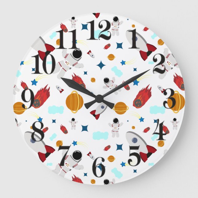 Relógio Grande Padrão externo e astronauta do garoto (Frente)