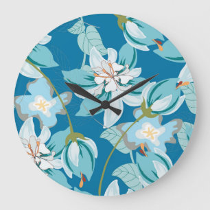 Relógio Grande Padrão floral, design de flor versátil.
