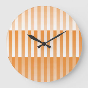 Relógio Grande Padrão Laranja-branco riscado