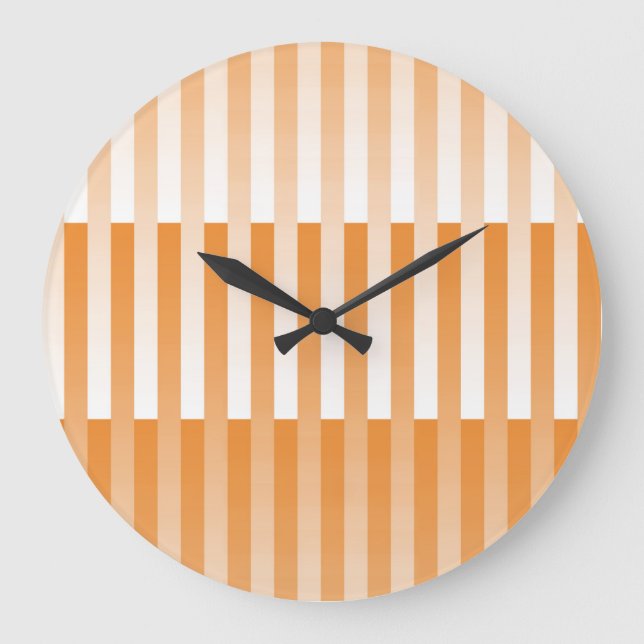 Relógio Grande Padrão Laranja-branco riscado (Frente)