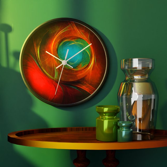 Relógio Grande Padrão Legal de Abstrato de Arte Fina Azul Moderna (Blue Eye Modern Abstract Fine Art Cool Pattern #16 Clock)