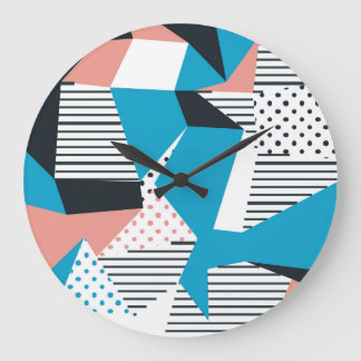 Relógio Grande Padrão Memphis: Tendência Abstrato minimalista