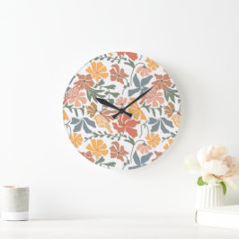 Relógio Grande Padrão moderno de Meio século Floral e Aves