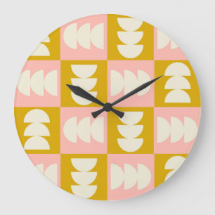 Relógio Grande Padrão Retroativo Moderno do Século Médio Geométri