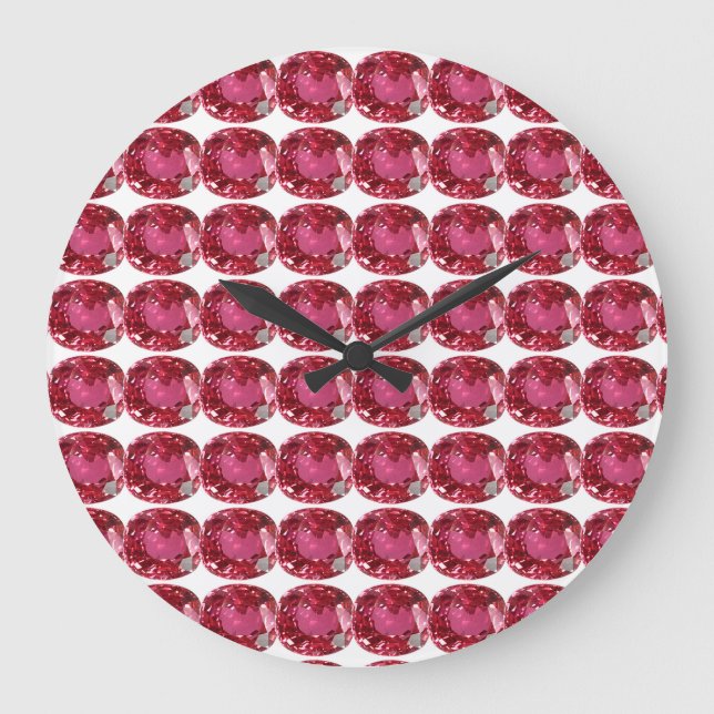 Relógio Grande Padrão Rosa (Frente)