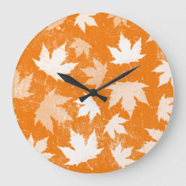 Relógio Grande Padrão Rustic Autumn Fall Deixa