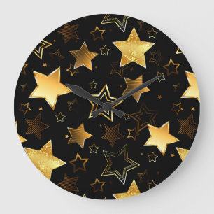 Relógio Grande Padrão sem costura com estrelas de Ouro