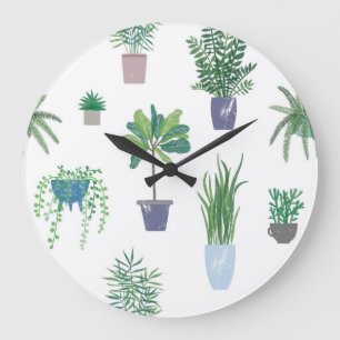 Relógio Grande Padrão vegetal