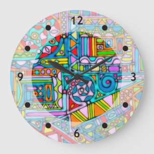 Relógio Grande Padrões De Mão E Digitalmente Pintados Art 53°