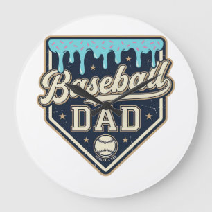 Relógio Grande Pai de Beisebol Drippy Home Plate Vintage Desenho 