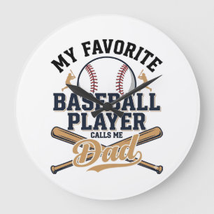 Relógio Grande Pai de Beisebol Jogador Favorito Design de Camisa 