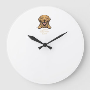 Relógio Grande Pai do Golden Retriever Gravação Vintage