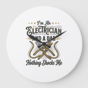 Relógio Grande Pai Eletricista Nada Me Choca Camisa Vintage De