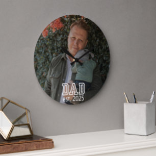 Relógio Grande Pai Estabeleceu Foto Personalizada do Ano Presente