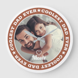 Relógio Grande Pai Mais Legal de Todos Foto Personalizada Moderna