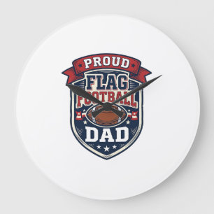 Relógio Grande Pai Orgulhoso de Futebol Americano Vintage Emblema