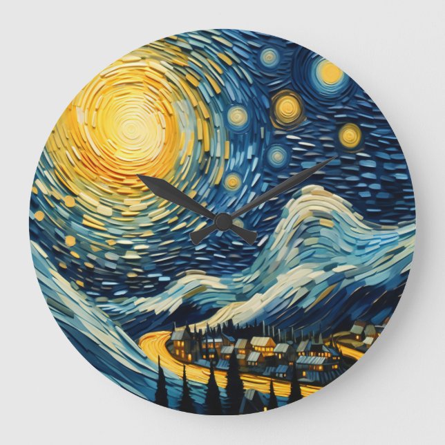 Relógio Grande Paisagem com Lua (Frente)