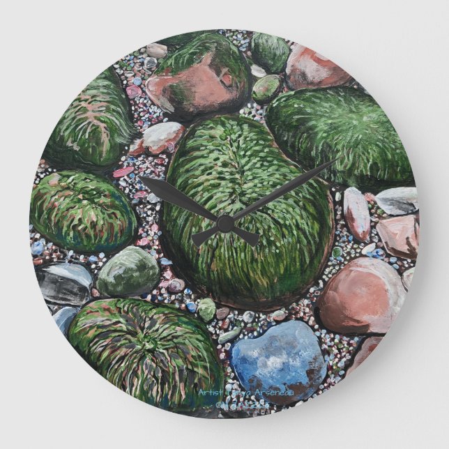 Relógio Grande Paisagem de Rochas de Praia de Saída (Frente)