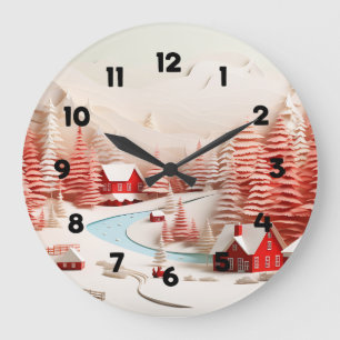 Relógio Grande Paisagem Escandinava 3D
