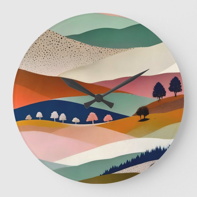 Relógio Grande Paisagem Texturizada (Frente)