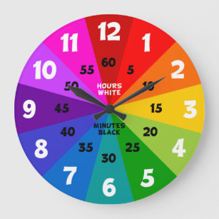 Relógio Grande Paleta de cores em negrito do arco-íris Aprenda a 