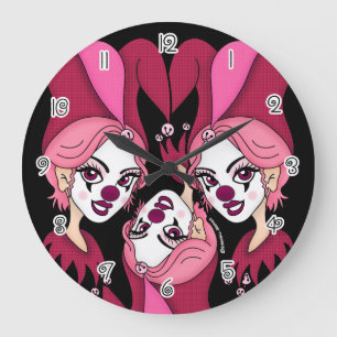 Relógio Grande Palhaço Coringa Rosa