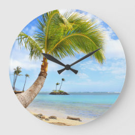Relógio Grande Palm Tree Beach Clock