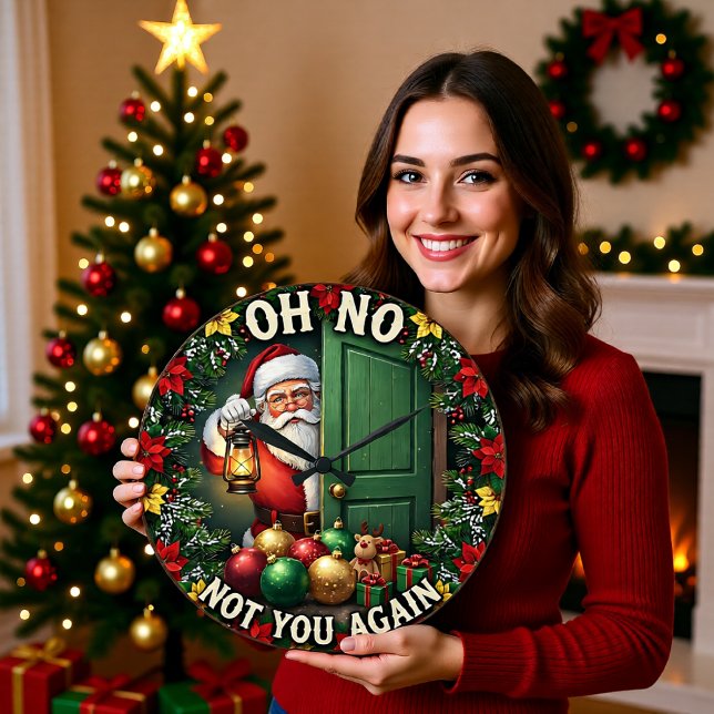 Relógio Grande Papai Noel Ah Não Novamente (Criador carregado)