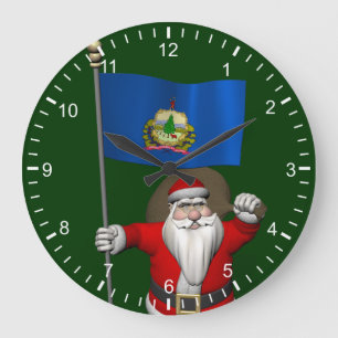 Relógio Grande Papai Noel Com Alferes De Vermont