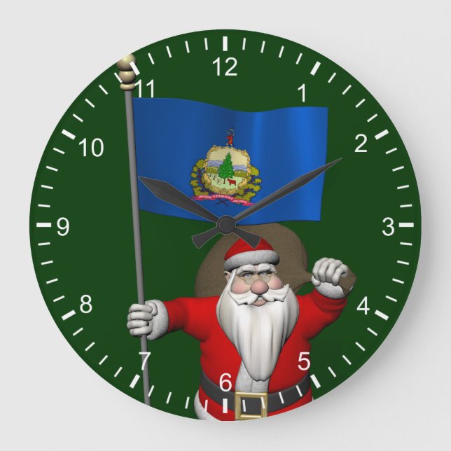 Relógio Grande Papai Noel Com Alferes De Vermont (Frente)