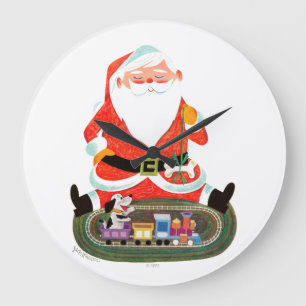 Relógio Grande Papai noel com trem