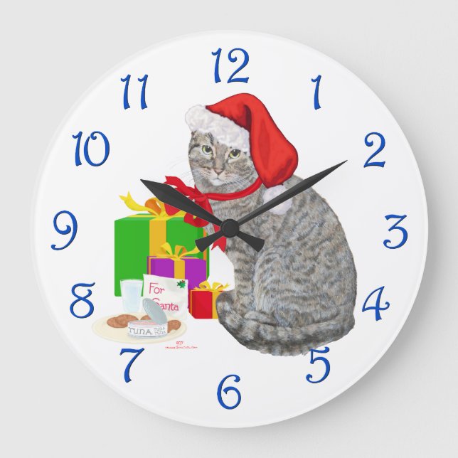 Relógio Grande Papai noel de espera (Frente)