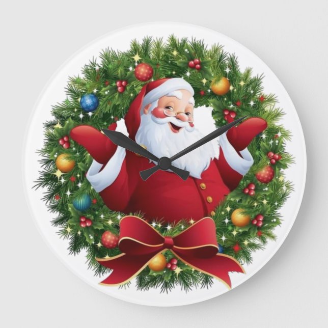 Relógio Grande Papai Noel do Natal (Frente)