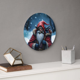 Relógio Grande Papai Noel Frostbite & Seu Duende Travesso.