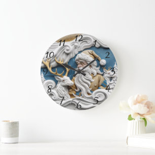 Relógio Grande Papai Noel na véspera de Natal