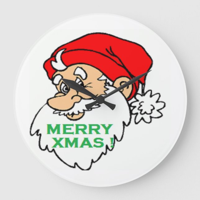 Relógio Grande papais noeis "MERRY XMAS" (Frente)