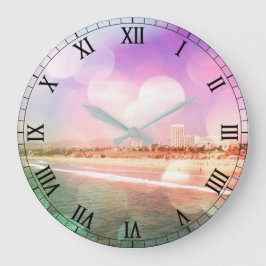 Relógio Grande Papais noeis Monica Beach - Edição de Foto Rosa Pi