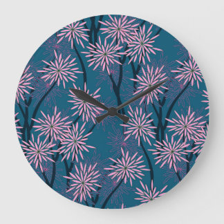 Relógio Grande Papel de parede: marinho asiático azul, rosa.