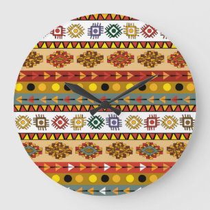 Relógio Grande Papel de parede tribal, design artístico.
