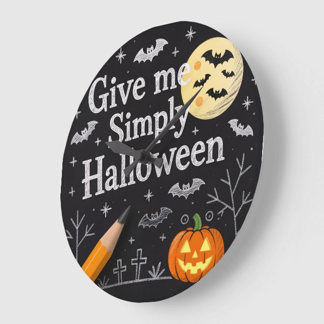 Relógio Grande Papel de Presente de Halloween Fofo (Ângulo)