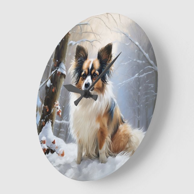 Relógio Grande Papillon Deixe Nevar Natal (Ângulo)
