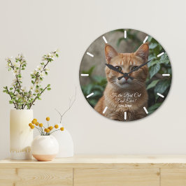 Relógio Grande Para o Melhor Pai de Gato de Todos Foto Personaliz