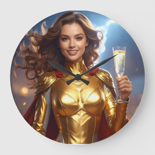 Relógio Grande Parabéns de aniversário ou aniversário (Frente)