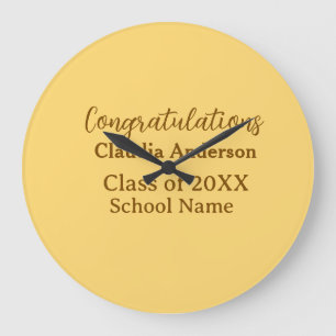 Relógio Grande Parabéns graduado adicione o nome da escola simple