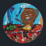 Relógio Grande Parede Clok do pop art de StillLife Naturemort da<br><div class="desc">Esfrie,  pulso de disparo da arte da colagem do colorfull da papoila.</div>