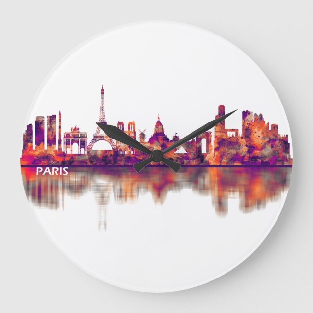 Relógio Grande Paris França Skyline (Frente)