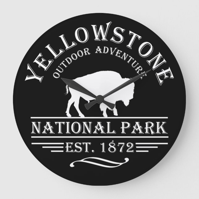 Relógio Grande Parque Nacional Yellowstone Vintage (Frente)