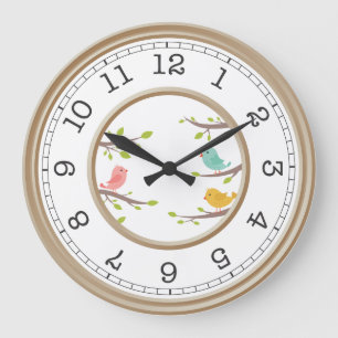 Relógio Grande Pássaros Coloridos nas Sucursais
