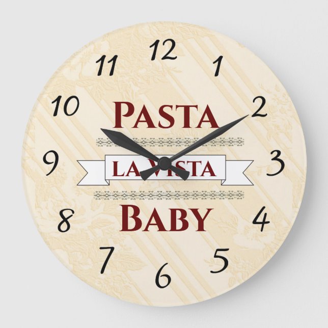 Relógio Grande Pasta la Vista Baby Wall Clock (Frente)